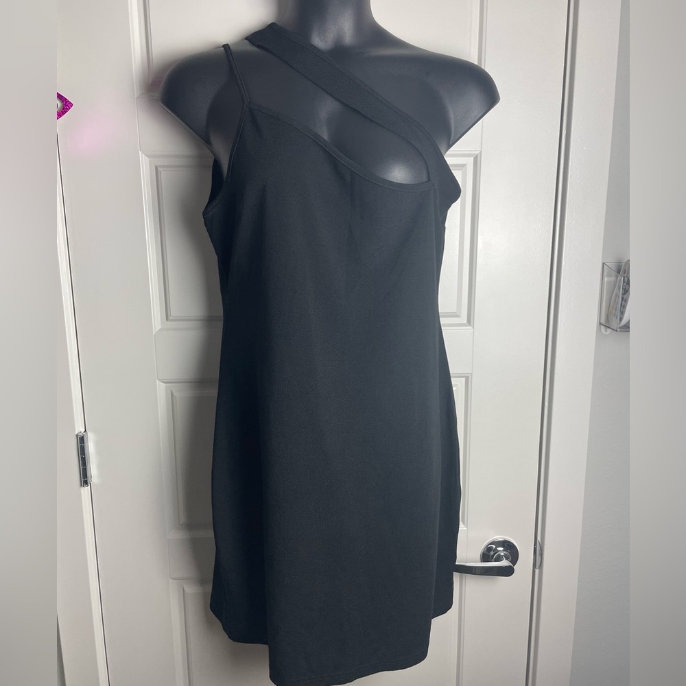 SHEIN Curve Black One Shoulder Midi Dress 2XL Asymmetrical Bodycon